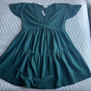 Madewell Green Tiered Dress